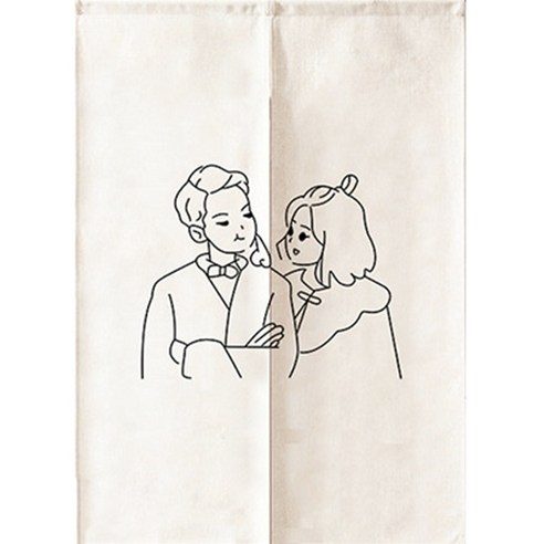 빈테리어 러블리 커플 파티션 양문형 커튼, 04