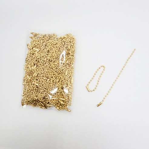 마다꾸미 볼체인 컬러군번줄 줄구슬 12cm, 메탈옐로우, 100개