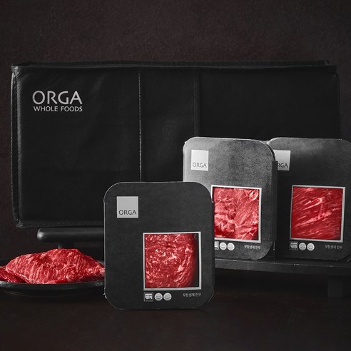 ORGA 무항생제 인증 한우 1+등급 만족 정성세트 (냉장), 1.2kg, 1세트