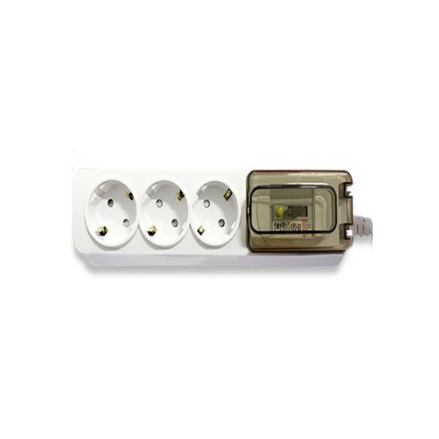 Osung Precision High Capacity Multi-Tap Short Circuit Blocking 3 Outlets, 1 Unit, 2.5 m