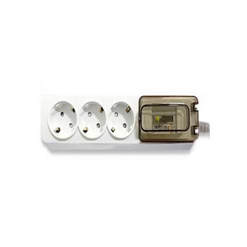   Osung Precision High Capacity Multi-Tap Short Circuit Blocking 3 Outlets, 1 Unit, 2.5 m