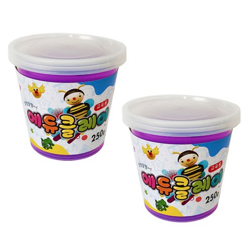 에듀클레이 유아용 클레이 2p, 형광보라, 250g, 2개