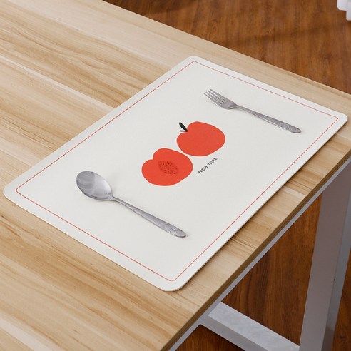 브릴리홈 식탁 테이블 매트, 화이트 복숭아 BH1157-3, 430 x 300 x 1.8 mm