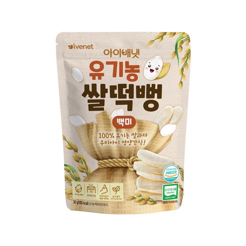 아이배냇 유아용 유기농 쌀떡뻥 30g, 백미, 1개