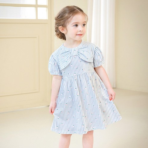 몰리멜리 여아용 클로이 리본 퍼프 원피스