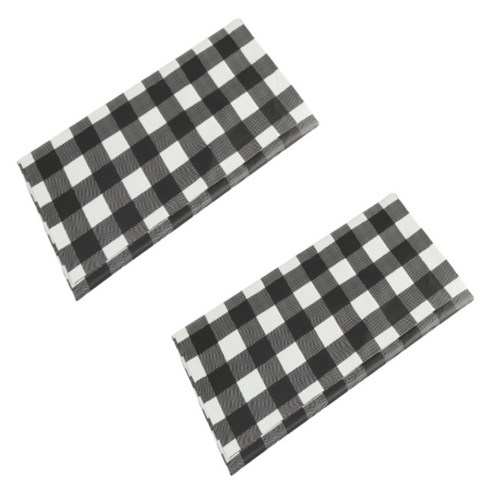 모노플리 일회용 파티 테이블보 2p, 블랙체크, 274 x 137 cm