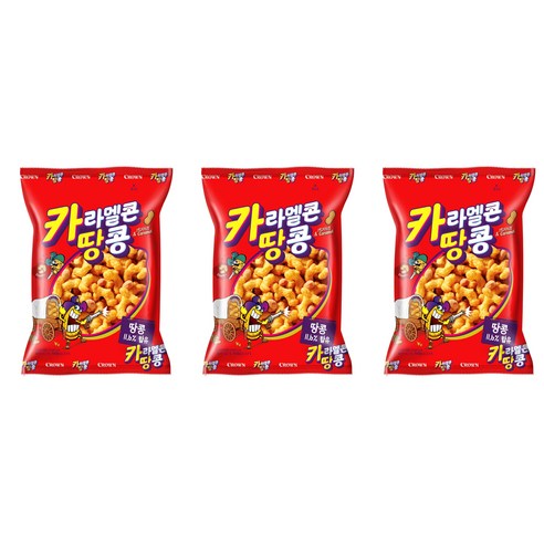 크라운 카라멜콘 땅콩, 125g, 3개