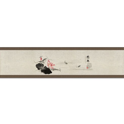 마켓A 오리엔탈스타일 잉크페인팅 테이블러너, TYPE1, 43  x 250 cm