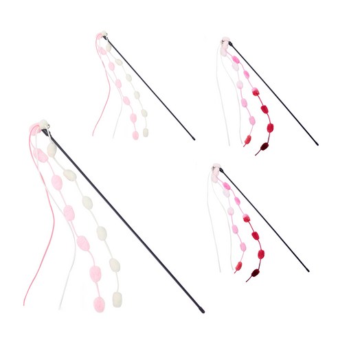 아티펫 고양이 마시멜로 확장 스틱 장난감 2종 x 2p 세트, 핑크, 레드, 1세트