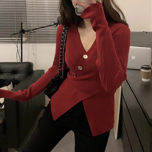 女  時尚  服裝  上衣  V 領  針織  毛衣  成年女性  成年女性  女裝