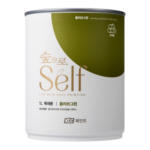 KCC 숲으로 셀프 목재용 수성 페인트 유광 1L, 올리브그린, 0.9L, 1개