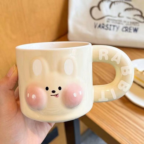 모던지 귀여운 토끼컵 360ml 9.2 x 8.3 cm YJ694, C, 1개
