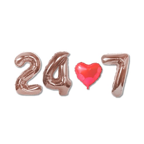 올댓파티 1주년 기념일 풍선 세트, 24/7 언제나, 1세트
