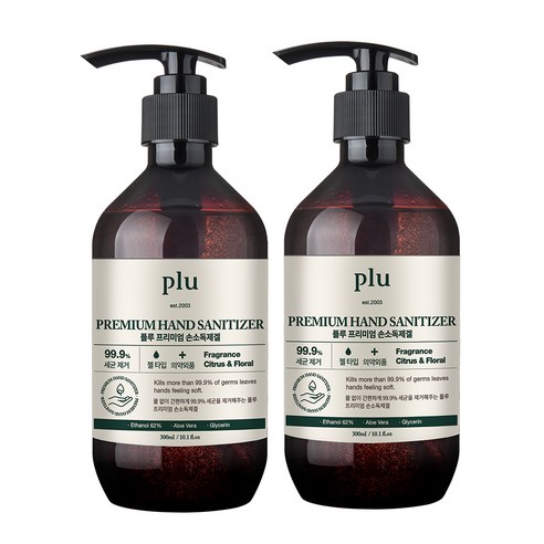 플루 프리미엄 손소독제겔, 300ml, 2개