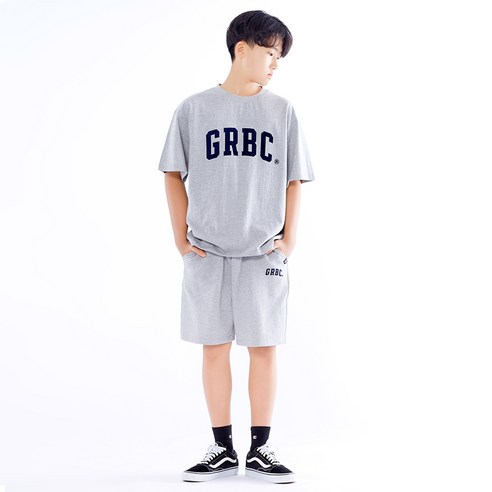 고스트리퍼블릭 아동용 GRBC 스몰 시그니처 오버핏 반팔티 쇼츠 트레이닝 세트 JTS-J33504