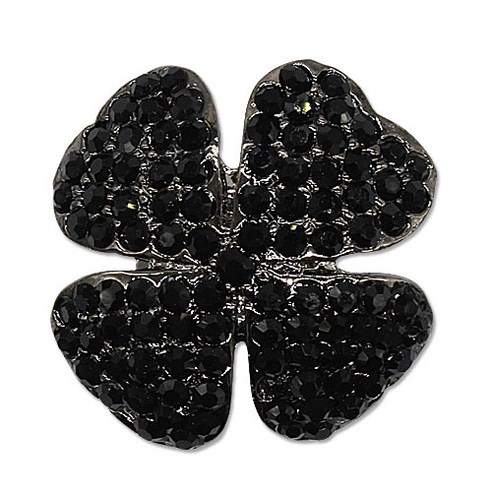 보석 큐빅 단추 30mm, 크로바 흑니켈블랙, 1개