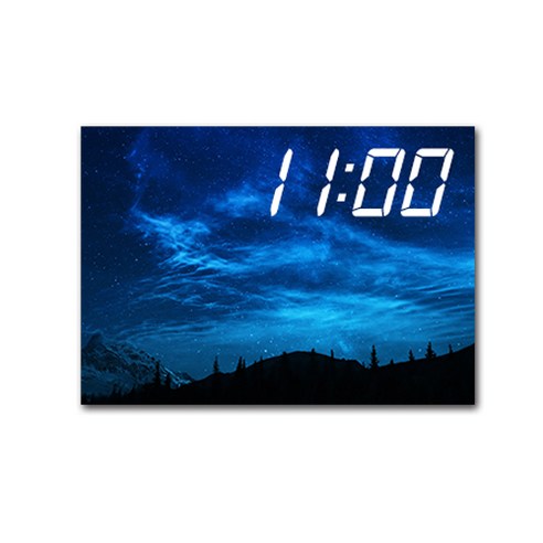 홈마인 LED 시계 / 캔버스 밤하늘 우주 프린팅 액자, 07