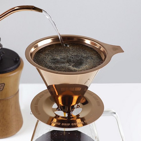 티타늄 코팅 이중망 커피필터 드리퍼로 풍부한 커피 경험