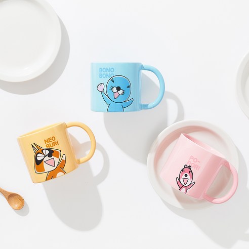 데이니즈 보노보노 뚱머그컵 400ml x 3종 세트, 1세트