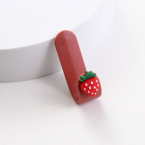 퀵살림 과일 접착식 스티커 다기능 작은 후크, 01 딸기, 2개