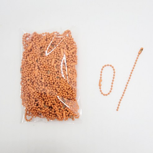 마다꾸미 볼체인 컬러군번줄 줄구슬 12cm, 오렌지, 100개
