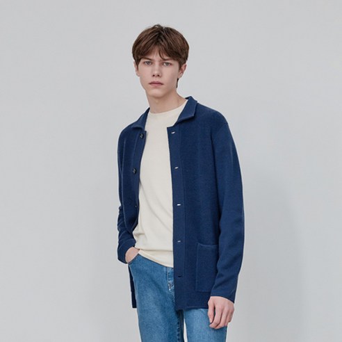 마에스트로 남성용 ALBERO 울캐시미어 혼방 자켓형 가디건 MASW2A001N2