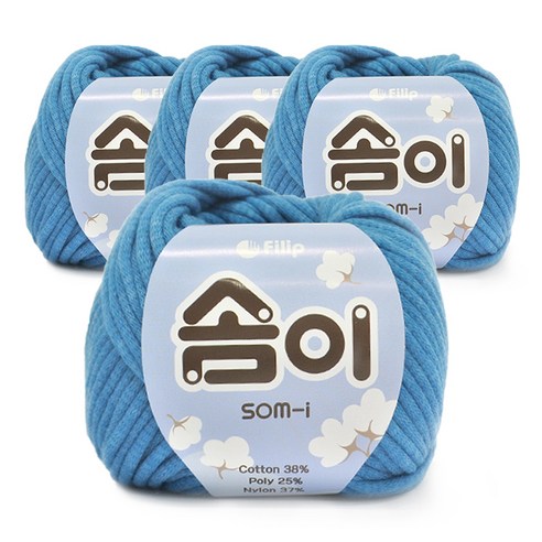 쎄비 솜이 패브릭얀 뜨개실 65g x 4p, 코발트블루