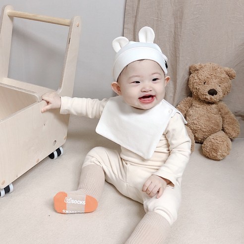로토토베베 사각턱받이, 아이보리, 1개