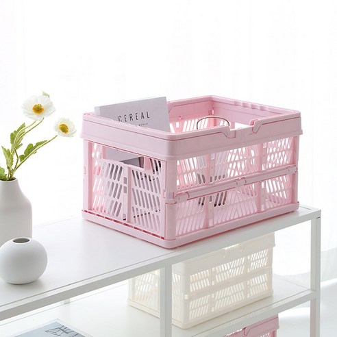 마켓비 KONTINO 폴딩바스켓, 원톤핑크, 33L, 1개