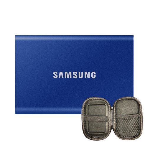 삼성전자 외장SSD T7 MU-PC1T0H/WW + 파우치, 인디고 블루, 1TB