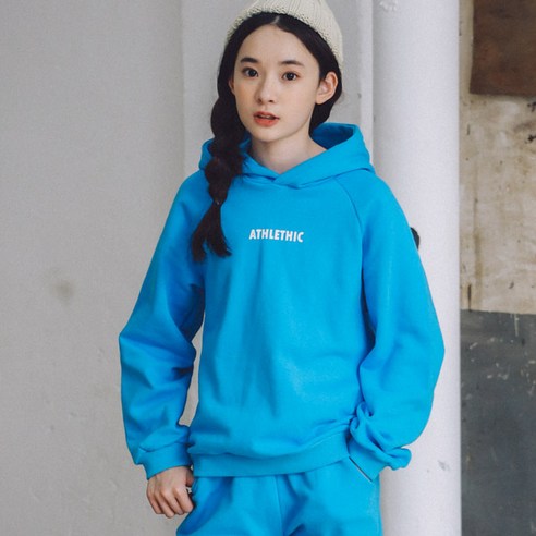 키스포 여아용 퍼시 기모 후드티셔츠