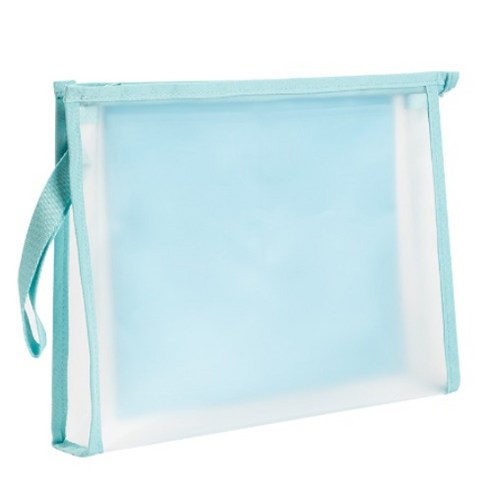 델리 삼각 투포켓 스트랩 파우치 A4 PP109, 블루립, 1개