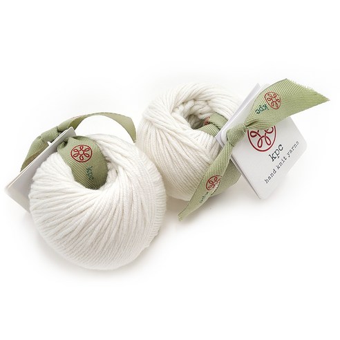 케이피씨 글랜콜 아란 울코튼 뜨개실 50g x 2p, 화이트, 78m
