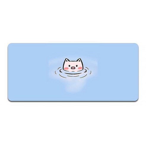 알럽컴 큐티 피그 마우스 장패드 400 x 900 x 3 mm, 블루수영피그, 1개