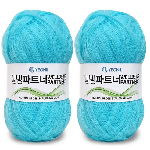 니뜨 웰빙파트너 수세미실 60g x 2p, 17 아쿠아, 1세트
