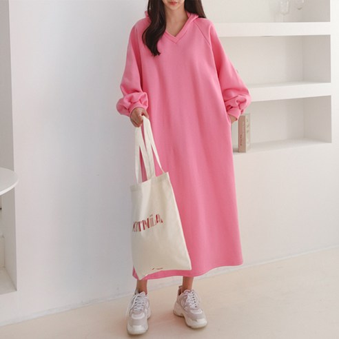 팡팡샵 R 기모 후드 임부 V원피스