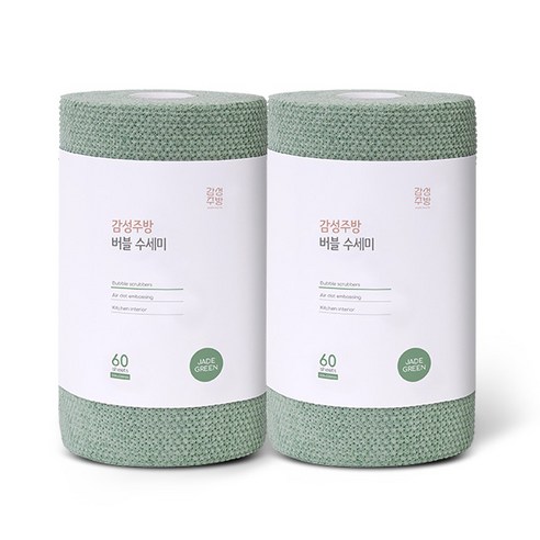 감성주방 버블수세미 60p, 제이드그린, 2개