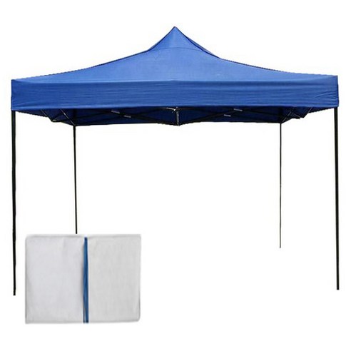 런웨이브 벨크로타입 캐노피천막 3 x 3 m + 프레임 + 모기장, 블루, 1세트