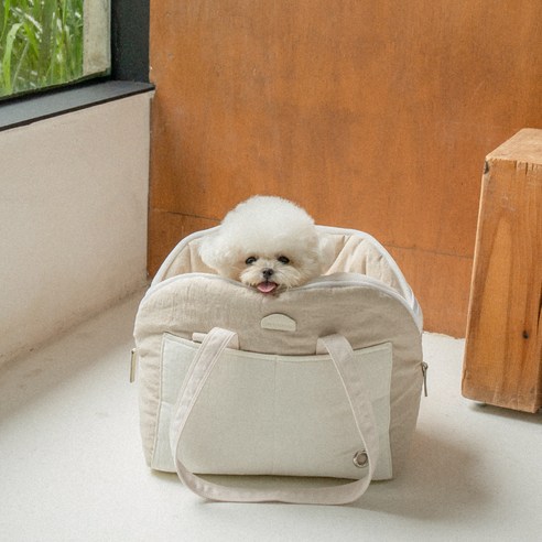 바비스영 반려동물 포그니 아토백 이동가방, 린넨 베이지, 1개