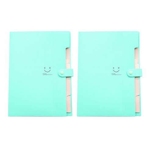 알로데 스마일 캔디 파일 케이스 32.4 x 23.6 x 1.9 cm, TYPE09 민트, 2개