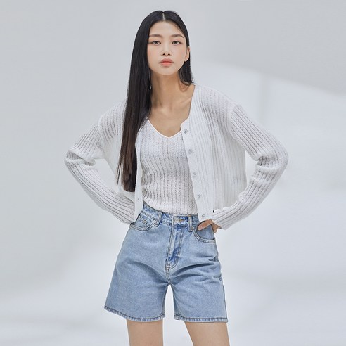 미쏘 여성용 골지긴팔 가디건