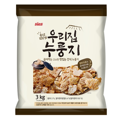 시아스 우리집 누룽지, 3kg, 3개