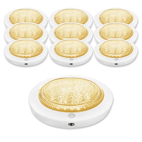 LED 원형 센서등 DS 15W, 전구색 + 화이트, 10개