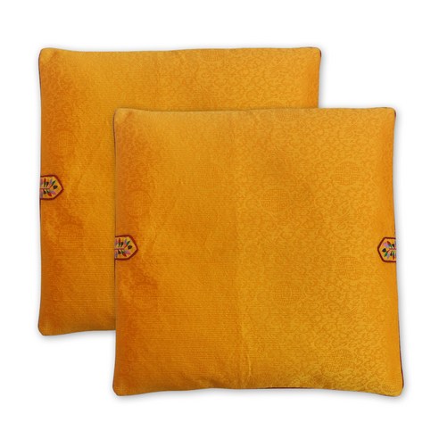 베고자니 전통 한실 방석 커버 2p + 방석 솜 2p 세트, 황금(커버)