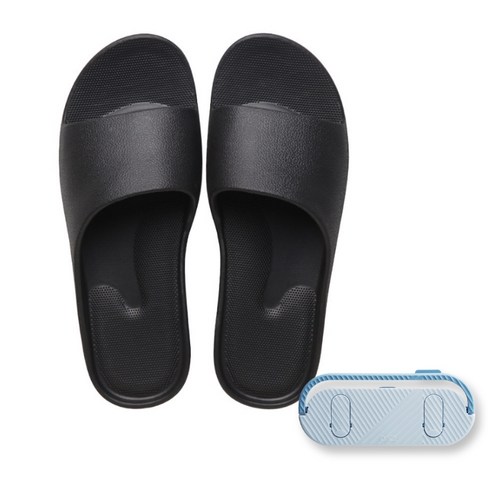 파메라 T104 파스텔톤 욕실 슬리퍼 + 슬리퍼 거치대 블랙, 1개