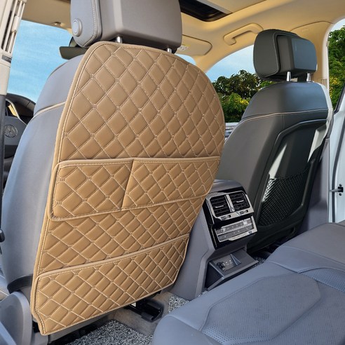 아이빌 퀼팅 킥매트 자동차 시트커버 엣지형 2포켓, 피칸브라운, 1개