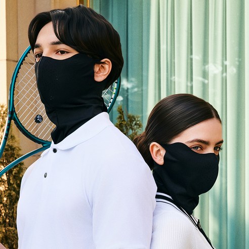 테크스킨 플렉스 핏 자외선차단 입체 롱넥 골프 마스크, 블랙, 1개