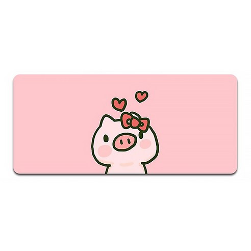 알럽컴 큐티 피그 마우스 장패드 300 x 800 x 3 mm, 핑크리본피그, 1개