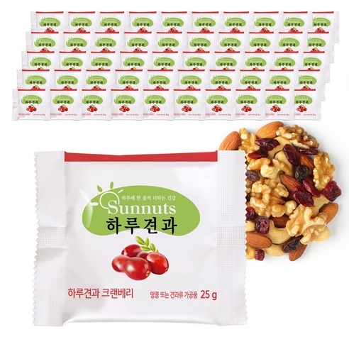 하루견과 크랜베리 믹스넛, 25g, 50개