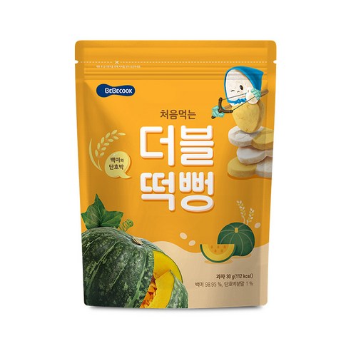 베베쿡 처음먹는 더블떡뻥 30g, 백미 + 단호박 혼합맛, 1개